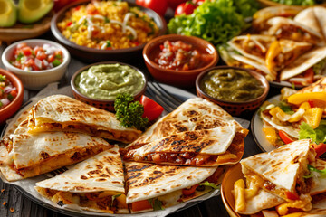 Delicious Mexican food assortment background, Authentic Mexican foods