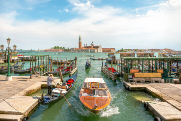 Taxi boat in Venice - 739277249