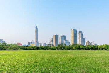 Unmanned Lawn in Shenzhen Lianhuashan Park and Futian CBD
