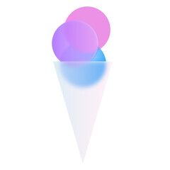Ice Cream Cone Dessert Food Beverages Glassmorphism UI Icon Sign and Symbol Design Illustrator Png Svg	