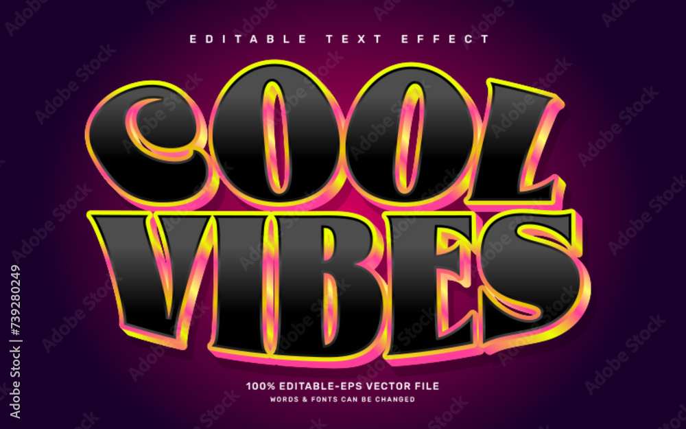Fototapete groovy editable text effect template