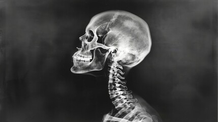 Film x-ray skull and cervical spine lateral view