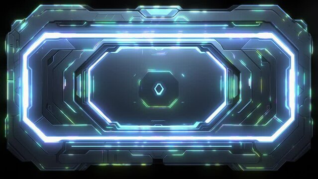 An artistic representation of technology evolution; it’s detailed, bright, and gives off a futuristic vibe. , futuristic HUD glow, Seamless loop animation render