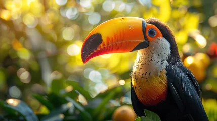 Fototapete Rund tropical bird toco toucan  © somruethai