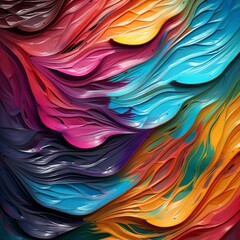 Abstract colorful background. Psychedelic texture of brush strokes of colored paint