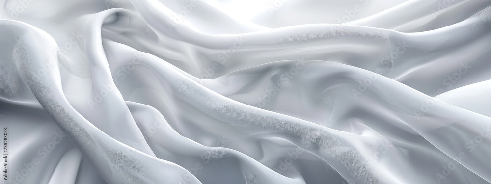 Poster white cloth background abstract with soft waves. modern abstract background