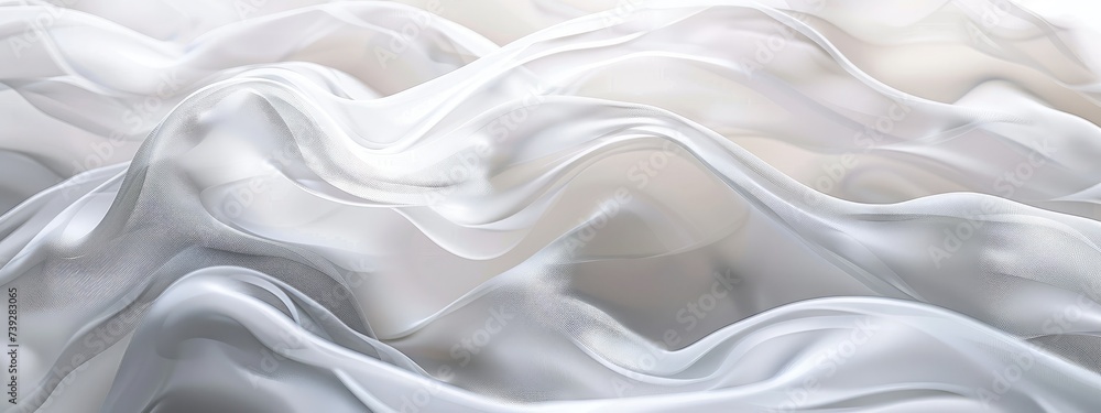 Poster white cloth background abstract with soft waves. modern abstract background