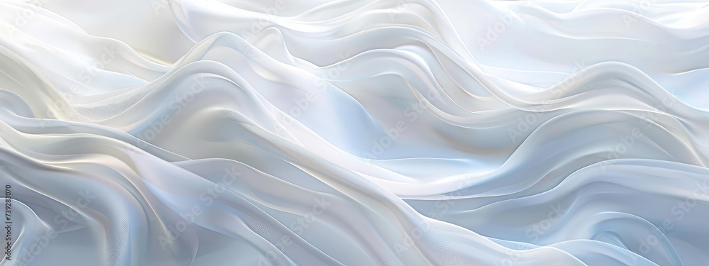 Poster white cloth background abstract with soft waves. modern abstract background