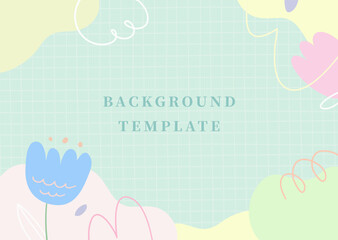 Abstract Simple geometric color block flower line grid texture.social media calendar banner planner card.