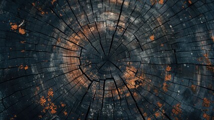 Wood texture of cut tree trunk, close-up - obrazy, fototapety, plakaty