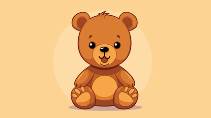 Abstract happy and contented teddy bear  representing childhood joy. simple Vector art