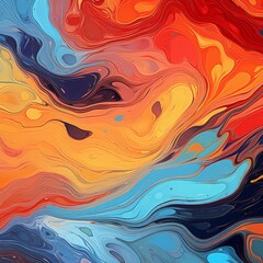 Abstract colorful background with spots and splashes of oil paint.
