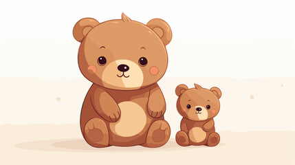 Fototapeta premium Abstract happy and contented teddy bear representing childhood joy. simple Vector art