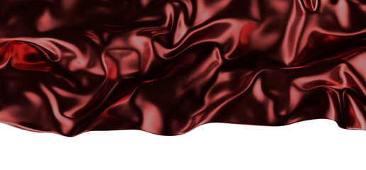 Smooth elegant red cloth on transparent background