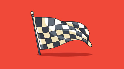 Abstract successful racing checkered flag  representing victory in competition. simple Vector art