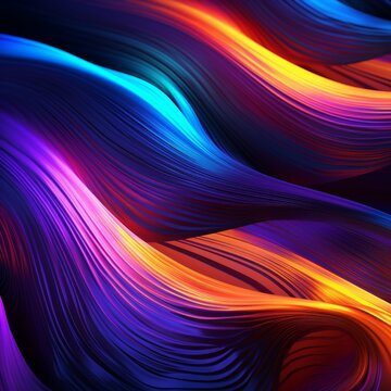 Abstract background with smooth lines in blue, orange and purple colors