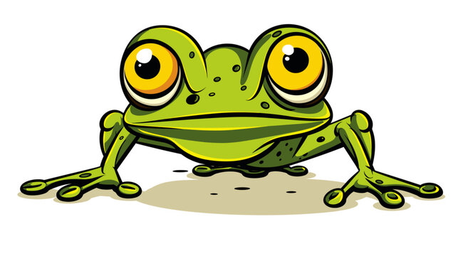Abstract cheerful and hopping frog  symbolizing amphibian joy. simple Vector art