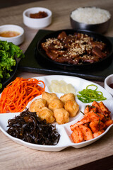 korean food. pulkogi shami snack