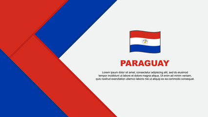 Paraguay Flag Abstract Background Design Template. Paraguay Independence Day Banner Cartoon Vector Illustration. Illustration