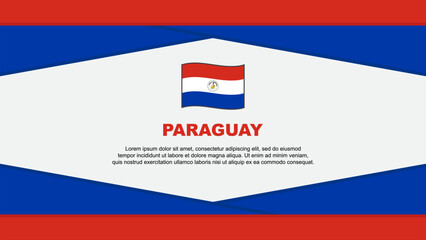 Paraguay Flag Abstract Background Design Template. Paraguay Independence Day Banner Cartoon Vector Illustration. Vector