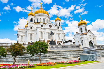 Fototapeta na wymiar The Cathedral of Christ the Saviour. Summer day. Moscow. Russia