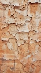 Fototapeta premium An abstract view of cracked clay, where the orange and white hues dance together to create a visually rich tapestry.