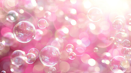 pink bubbles - obrazy, fototapety, plakaty