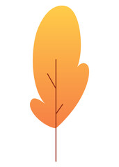 Flat minimal leaf of bush, shrub, tree, wild plant icon. Cartoon park or garden, spring landscape element. Environmental colorful isolated vegetation