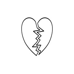 broken heart line icon
