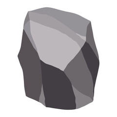 Rock stones or debris of mountain. Gravel, gray stone. Polygonal shape, piece of fossil stone. Game decoration element