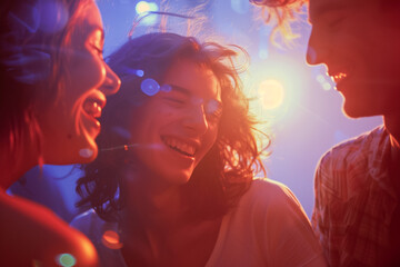Students at the party, celebrating life at a nightclub with friends