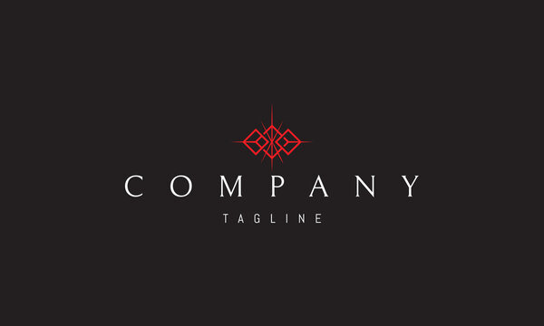A vector red logo with an abstract image of three cubes and a star in the middle.