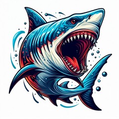 An illustration of a shark on a white background 