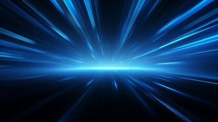 Dynamic blue light beams: abstract digital illumination on black background - business stock image

