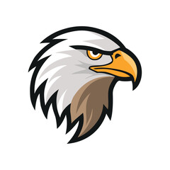 Eagle head logo. esport style face of an eagle bird. use as a Sticker, badge, symbol or any other works