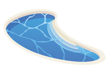 Swimming pool. Isometric home pool icon. Web design isolated on white background. illustration