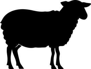 Simple Sheep Silhouette for Farm Logos, Wool Products, and Rural Themes