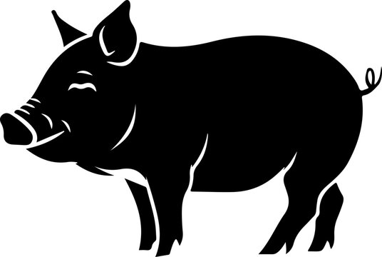 recommend clip art: Charming Pig Silhouette for Farm Branding, Agricultural Graphics, and Food Labels