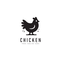 Fototapeta na wymiar Chicken logo vector. Minimalist logo concept. Suitable for restaurants, products, farms or marketing with a chicken theme.