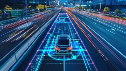 Fototapeta na wymiar Introducing the First Generation AI Focused Chip for the Automotive Sector, A Cutting Edge Software Defined Vehicle System on Chip with AI Enhancement.