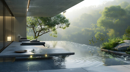 villa in the rainforest with pool