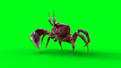Walking sea Crab. 3d rendering.