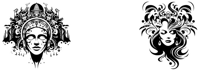 black and white,tatoo,people,festivals,mobile phone,hat