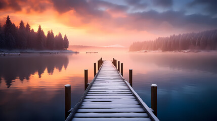 Fototapeta premium A four-season tour of beautiful lakes