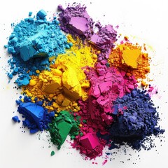 colorful powder for holi festival on a white background, abstract