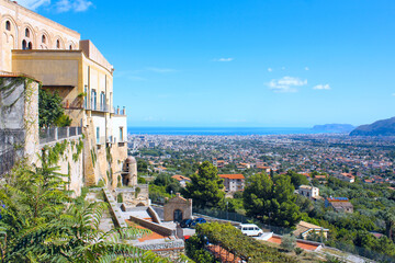 Panorama from the Monreale town, Sicily, Italy