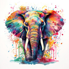 Elefant mit bunten Farben