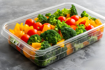 container filled with multicolor fresh vegetables