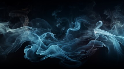 Experimental photography of smoke patterns against a dark background, capturing the fluid and ephemeral shapes, ethereal and mysterious mood, Photography, backl