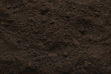 Black land for plant background. Top view.